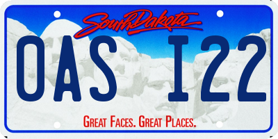 SD license plate 0ASI22