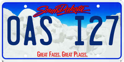 SD license plate 0ASI27