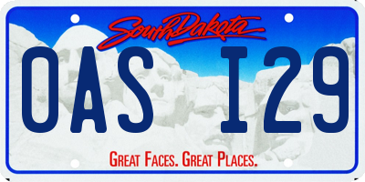 SD license plate 0ASI29