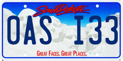 SD license plate 0ASI33