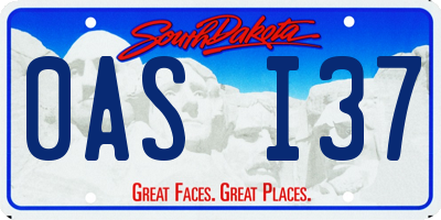 SD license plate 0ASI37