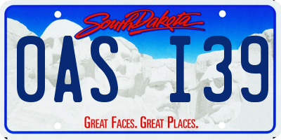 SD license plate 0ASI39