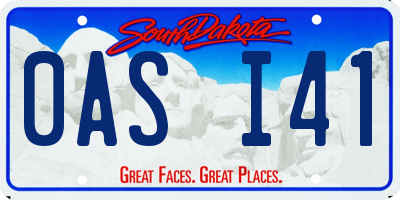 SD license plate 0ASI41