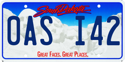 SD license plate 0ASI42