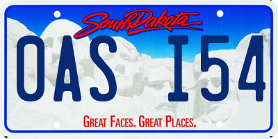 SD license plate 0ASI54