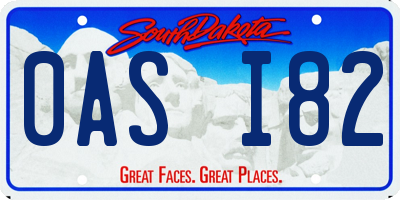 SD license plate 0ASI82