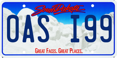 SD license plate 0ASI99