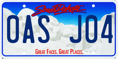 SD license plate 0ASJ04