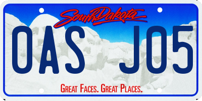 SD license plate 0ASJ05