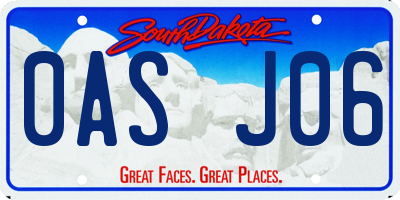 SD license plate 0ASJ06