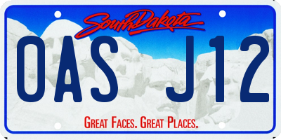 SD license plate 0ASJ12