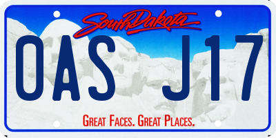 SD license plate 0ASJ17
