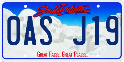 SD license plate 0ASJ19