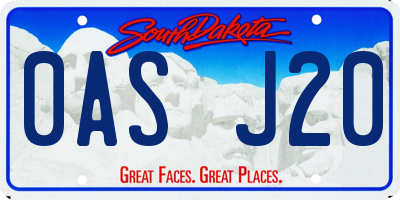 SD license plate 0ASJ20