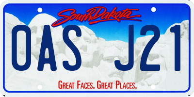 SD license plate 0ASJ21
