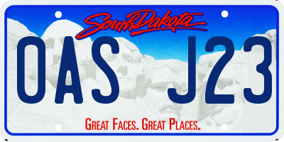 SD license plate 0ASJ23