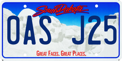 SD license plate 0ASJ25