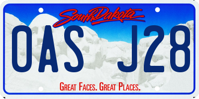 SD license plate 0ASJ28