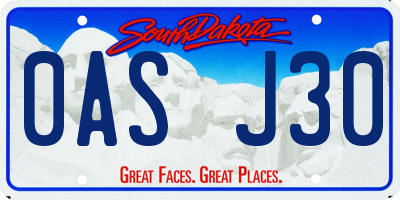 SD license plate 0ASJ30