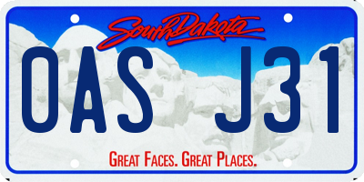 SD license plate 0ASJ31