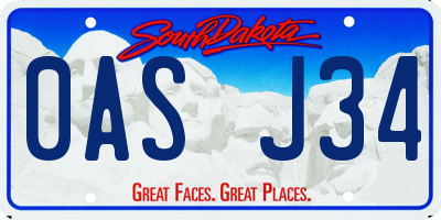 SD license plate 0ASJ34