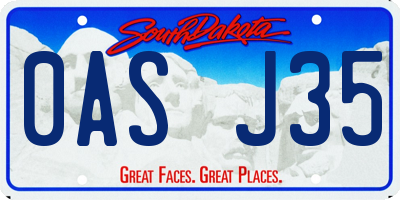 SD license plate 0ASJ35