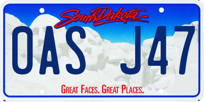 SD license plate 0ASJ47