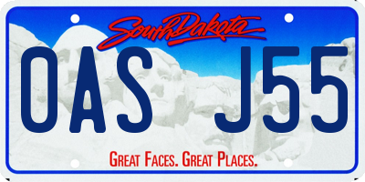 SD license plate 0ASJ55