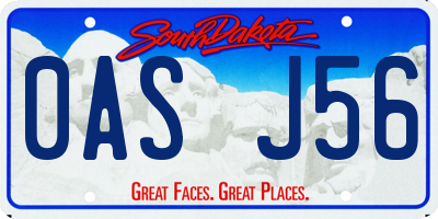 SD license plate 0ASJ56