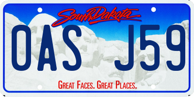 SD license plate 0ASJ59