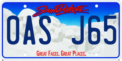 SD license plate 0ASJ65