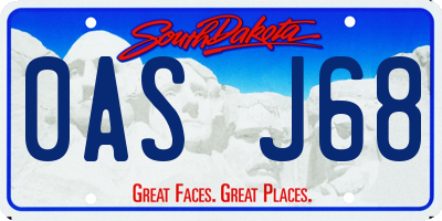 SD license plate 0ASJ68