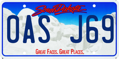 SD license plate 0ASJ69