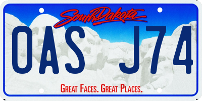 SD license plate 0ASJ74