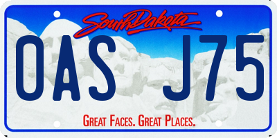SD license plate 0ASJ75