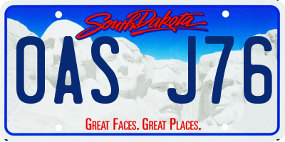 SD license plate 0ASJ76