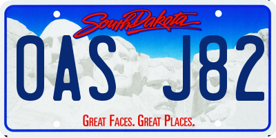 SD license plate 0ASJ82