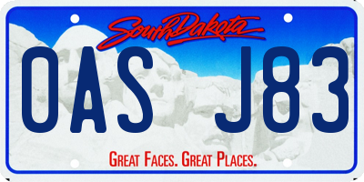 SD license plate 0ASJ83