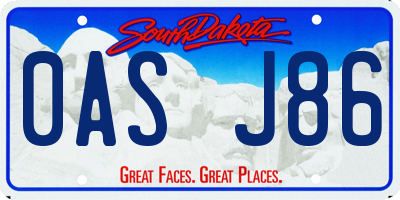 SD license plate 0ASJ86