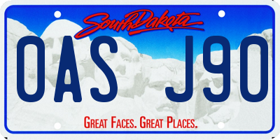 SD license plate 0ASJ90