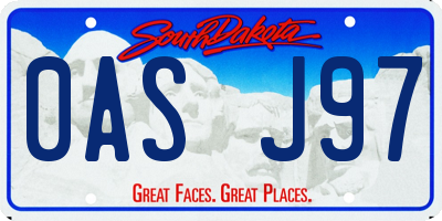 SD license plate 0ASJ97