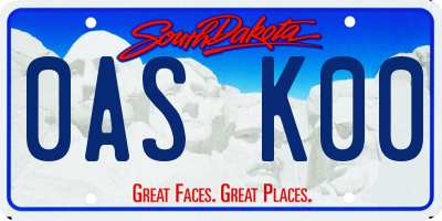 SD license plate 0ASK00