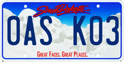SD license plate 0ASK03