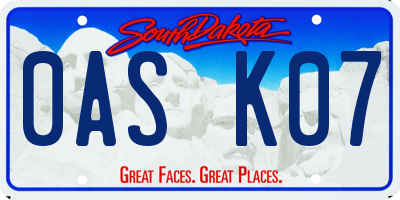 SD license plate 0ASK07