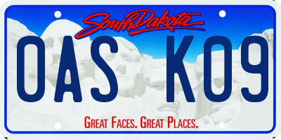 SD license plate 0ASK09