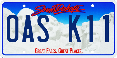 SD license plate 0ASK11