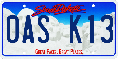 SD license plate 0ASK13