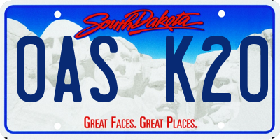 SD license plate 0ASK20