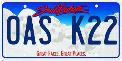 SD license plate 0ASK22