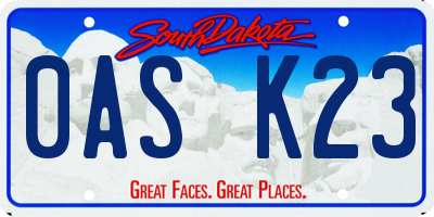 SD license plate 0ASK23